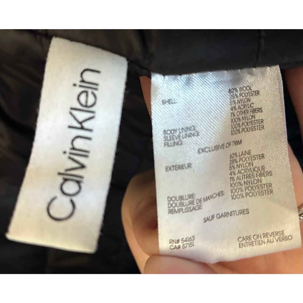 Calvin Klein Men's Wool Blend Zip Jacket Coat Black Men's Medium - Picture 4 of 7